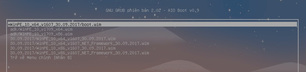 Boot wimboot từ Grub2